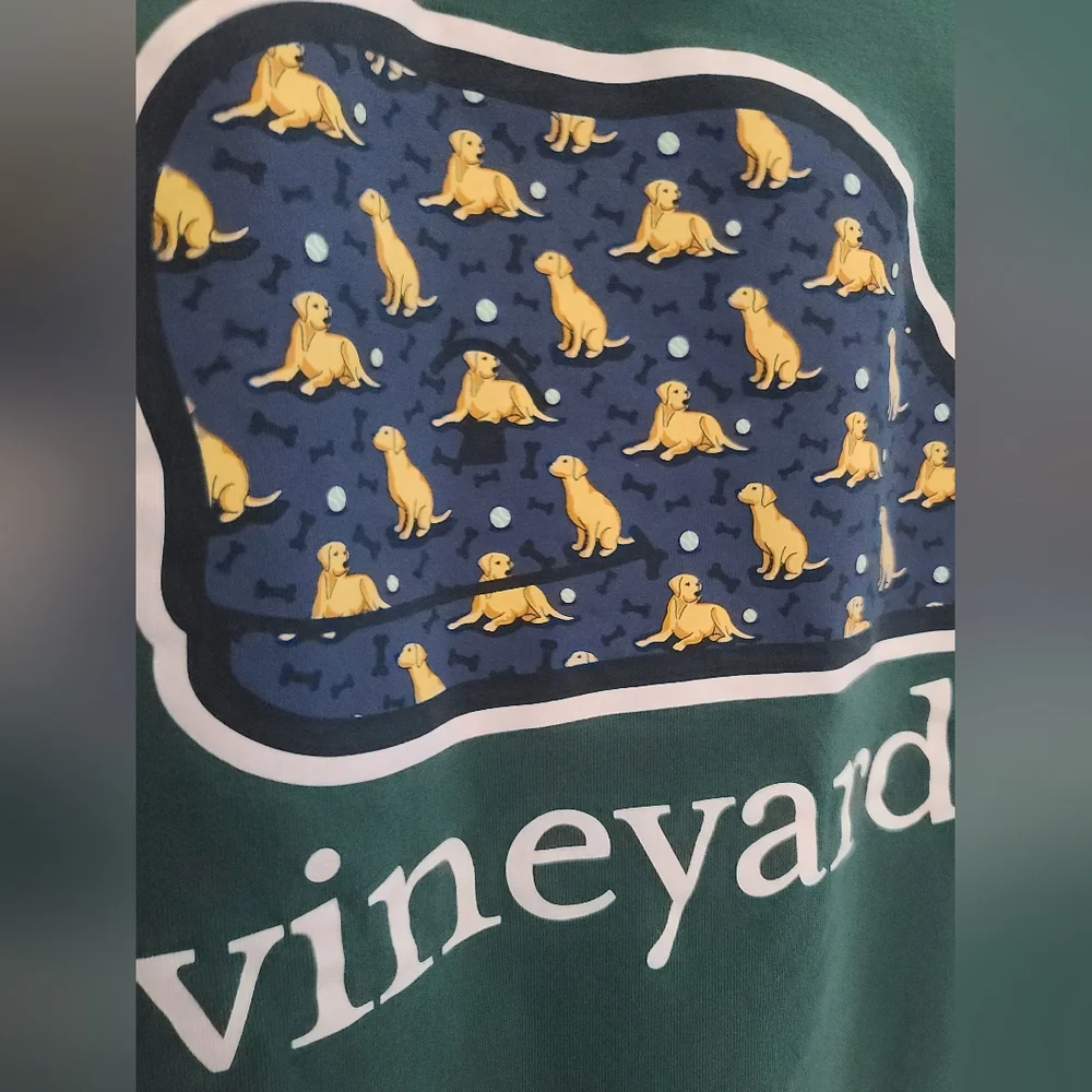 Yellow Lab Vineyard Vines mens long sleeve green shirt size XL - Picture 3 of 8
